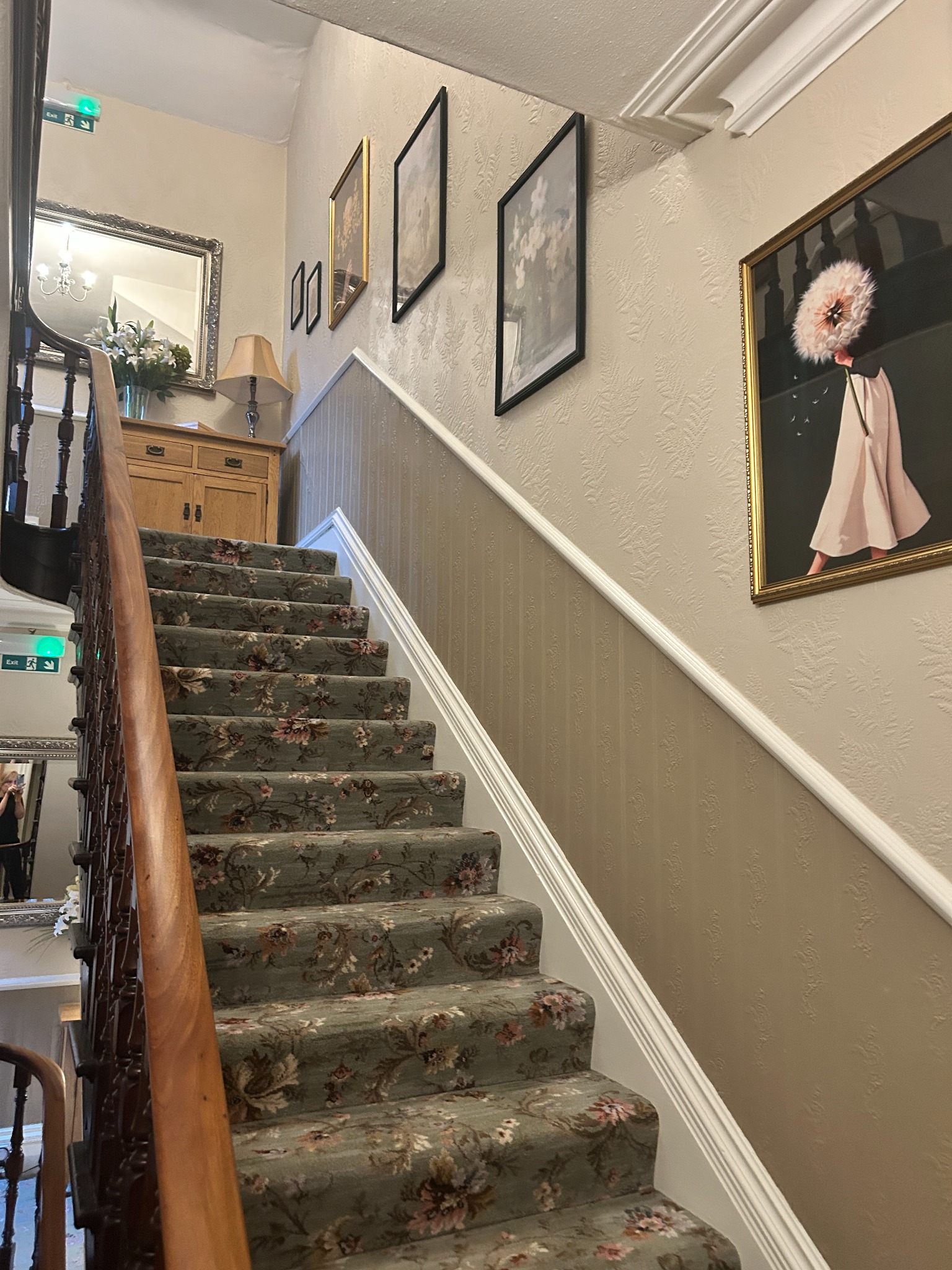 Glendale Guesthouse staircase and artwork